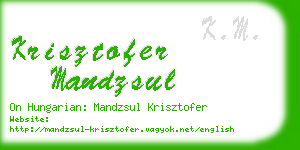 krisztofer mandzsul business card